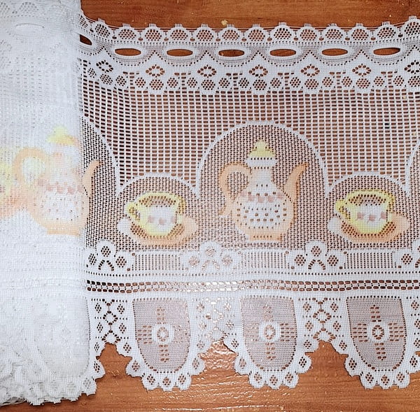 Tela por metros bandó encaje naranja 42