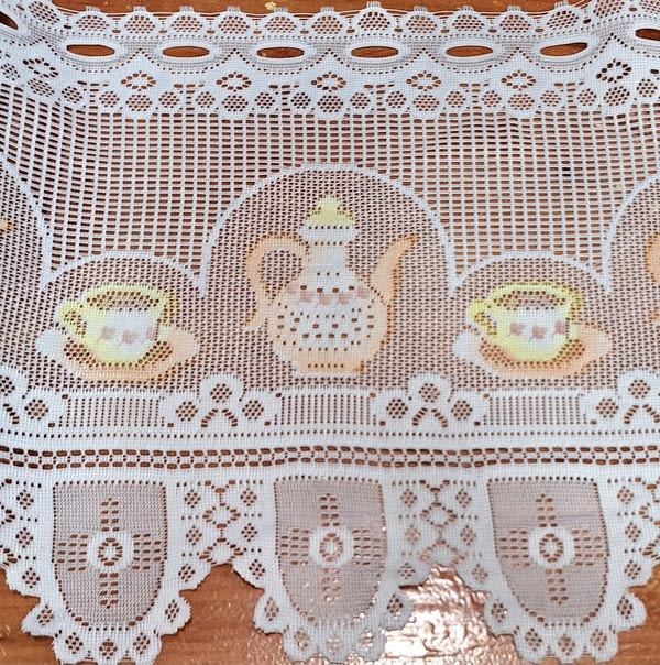 Tela por metros bandó encaje naranja 42 - 1