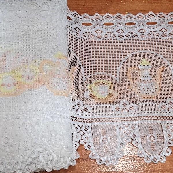 Tela por metros bandó encaje naranja 42 - 2