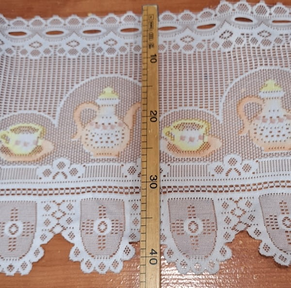 Tela por metros bandó encaje naranja 42 - 3