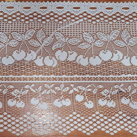 Tela por metros bandó encaje cerezas 45 cm - 1