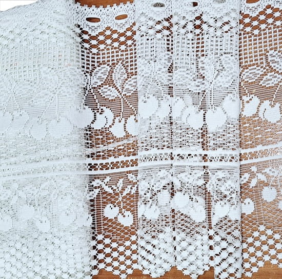 Tela por metros bandó encaje cerezas 45 cm - 3