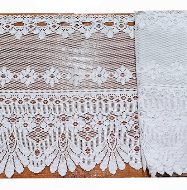 Tela por metros bandó encaje flores - 1