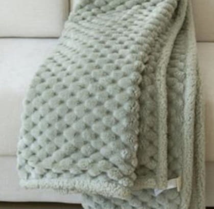 Manta sofá grande verde menta sherpa 140 x 200 - 1