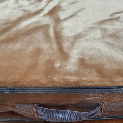 Manta terciopelo beige cama 135 - 2