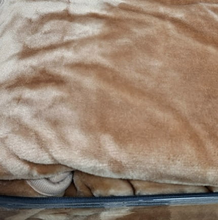 Manta terciopelo beige cama 135 - 4