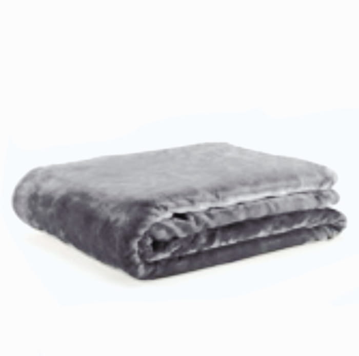 Manta sofá grande terciopelo plata 140 x 200