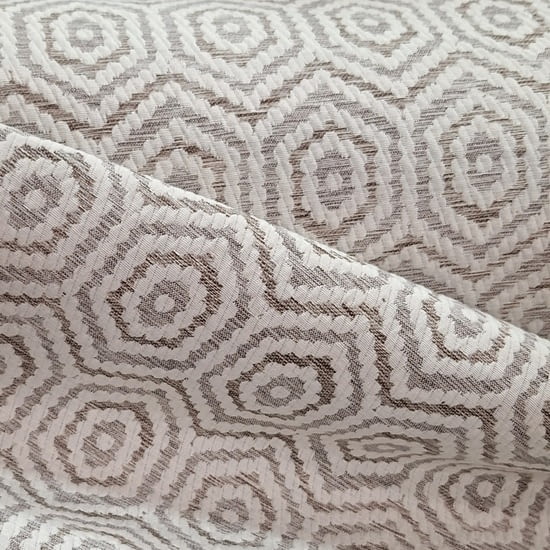 Tela jacquard dibujos geométricos color visón - 1