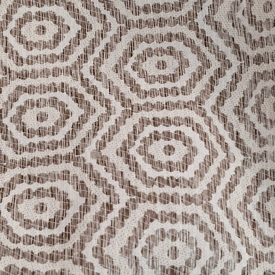 Tela jacquard dibujos geométricos color visón - 5