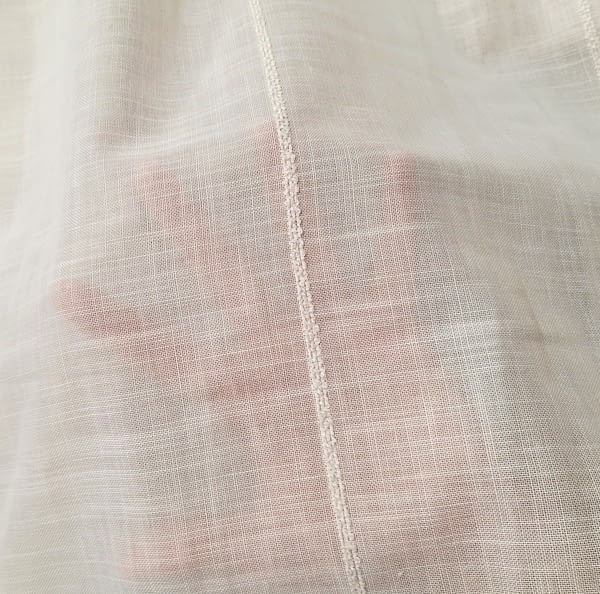 Tela visillo blanco rayitas chenilla - 1