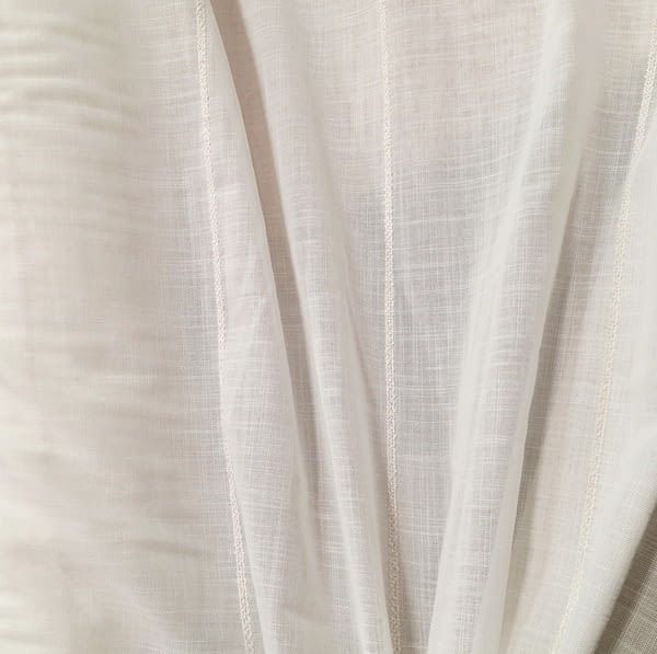 Tela visillo blanco rayitas chenilla - 5
