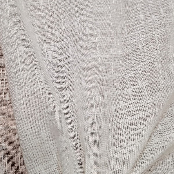Tela visillo blanco rústico nudos