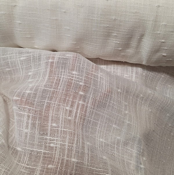 Tela visillo blanco rústico nudos - 1
