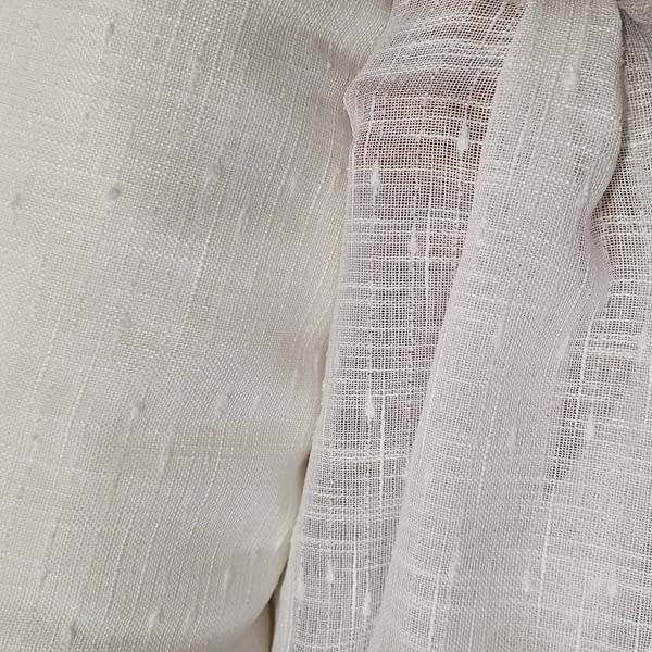 Tela visillo blanco rústico nudos - 2