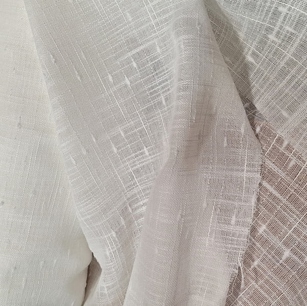 Tela visillo blanco rústico nudos - 4