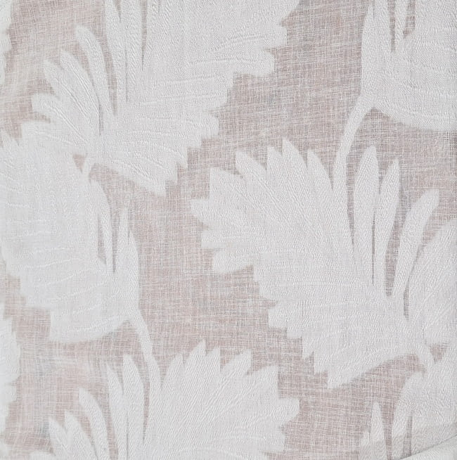 Retal visillo blanco hojas grandes 115 x 300