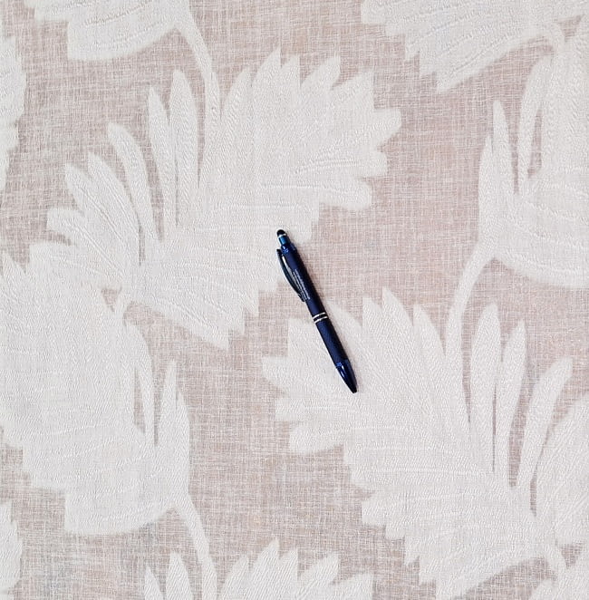 Retal visillo blanco hojas grandes 115 x 300 - 1