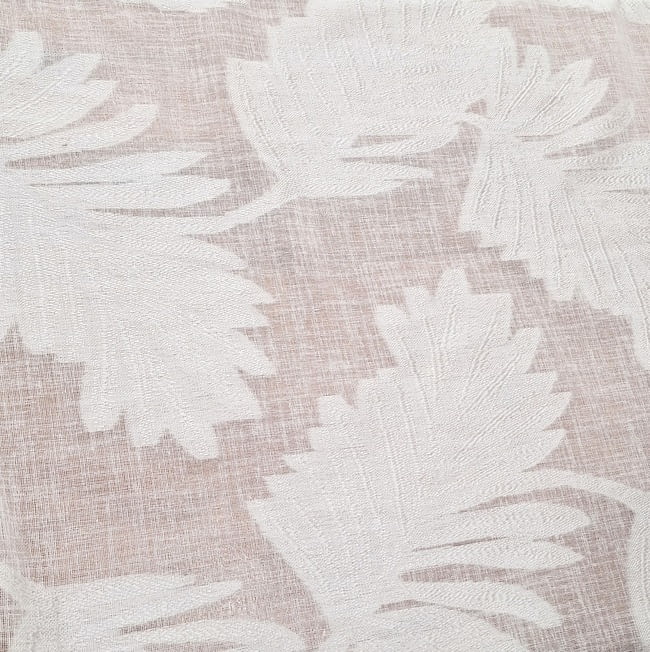 Retal visillo blanco hojas grandes 115 x 300 - 3