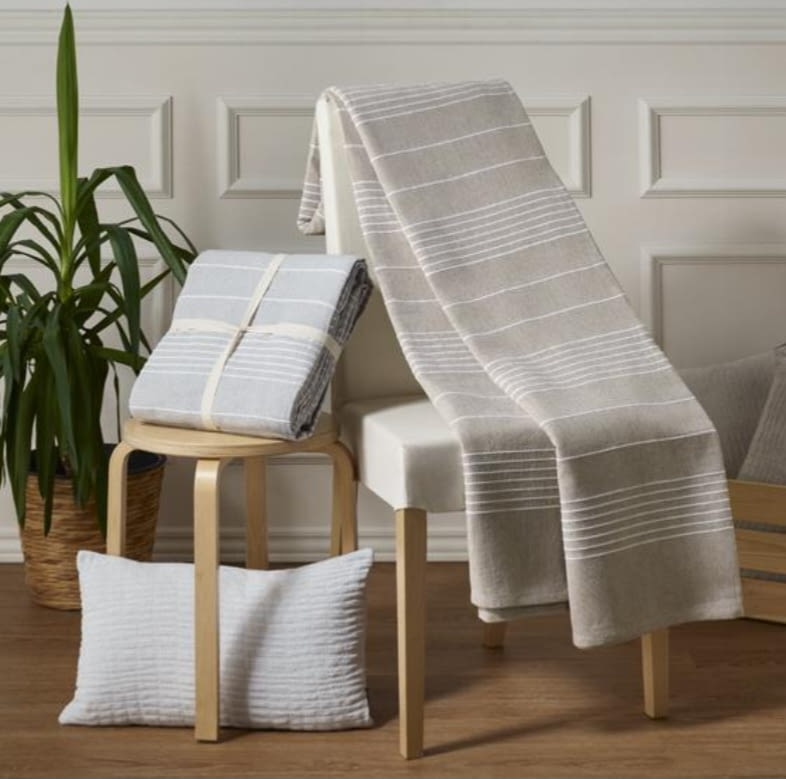 Multiusos rayitas beige algodón