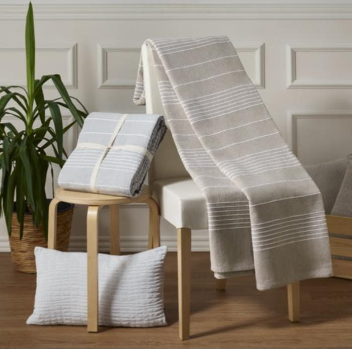 Multiusos rayitas beige algodón