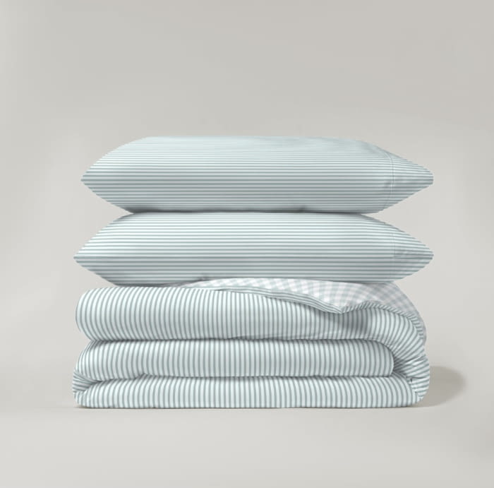 Juego funda nórdica reversible de cuadritos verdes - 2