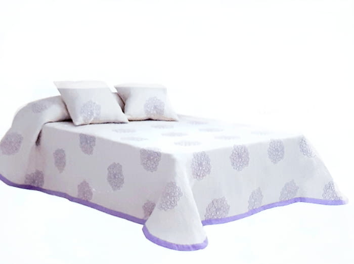 Colchas reversibles lila. Cama: 90 y