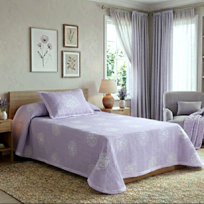 Colchas reversibles lila. Cama: 90 y - 1