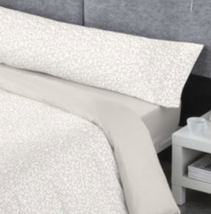 Juego de Funda nórdica beige lino huellas - 1