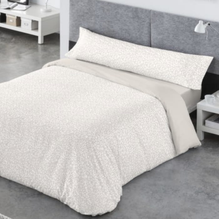 Juego de Funda nórdica beige lino huellas - 2