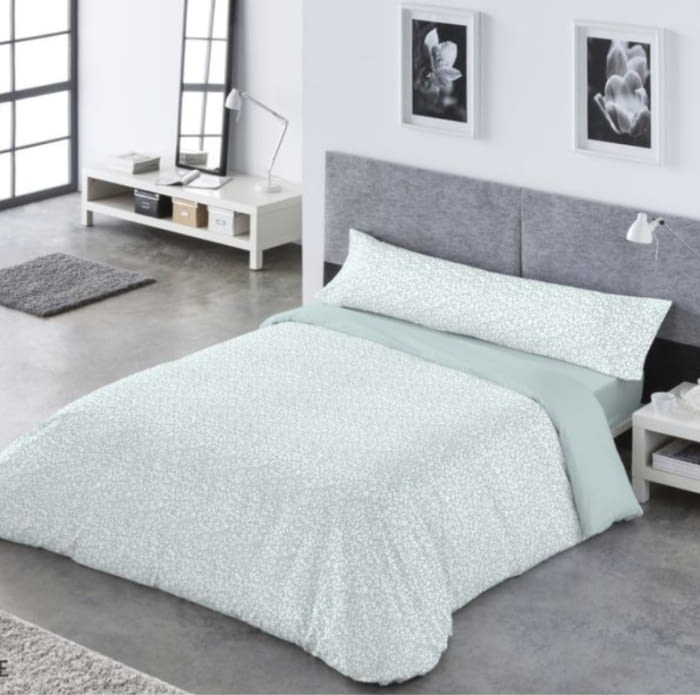 Juego de Funda nórdica verde huellas