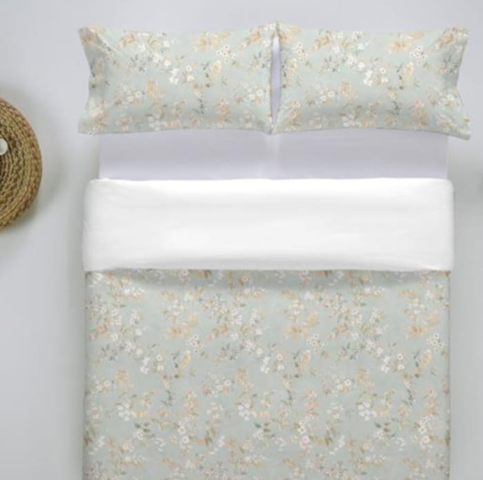 Fundas nórdicas percal florecitas verde agua. Cama 135, 150, 180 - 1