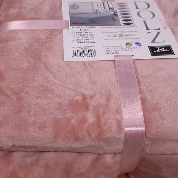 Manta terciopelo rosa 160 x 220 cm - 4