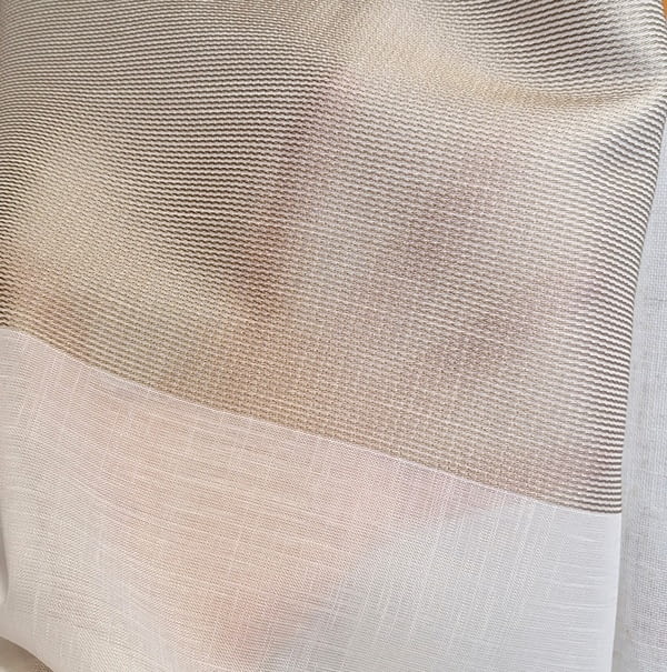 Tela visillo franjas beige y tostado luxury - 1