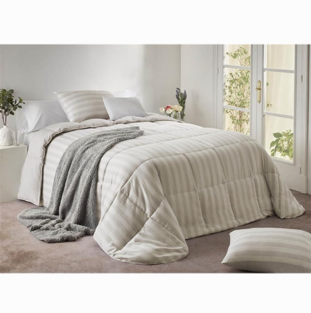 Relleno nórdico estampado rayitas beige