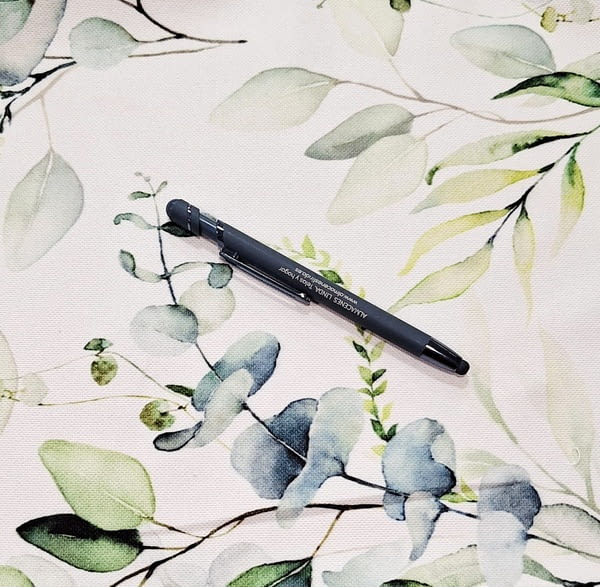 Tela por metros blanca hojas verdes 300 - 2