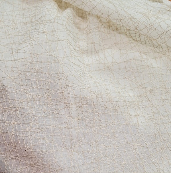 Tela visillo trazos bordados beige - 3