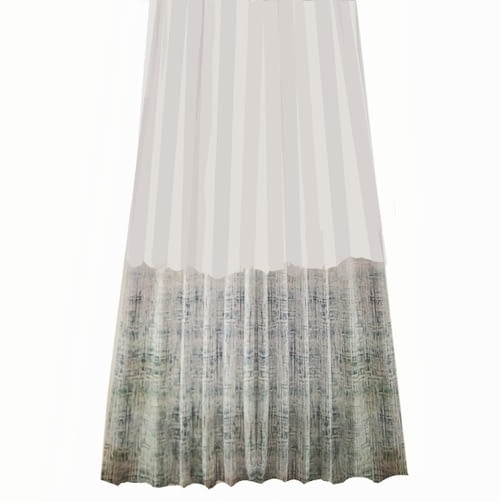 Tela visillo bajo abstracto azul