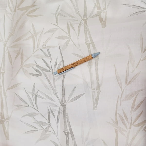 Tela visillo bambú gris y beige