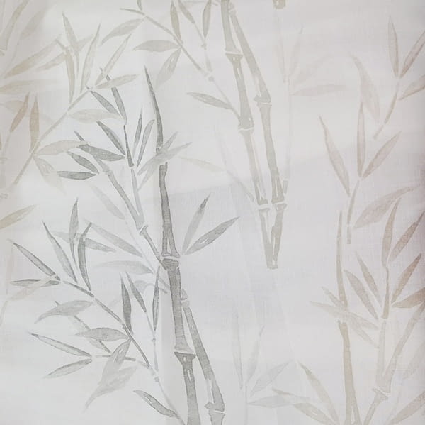 Tela visillo bambú gris y beige - 1