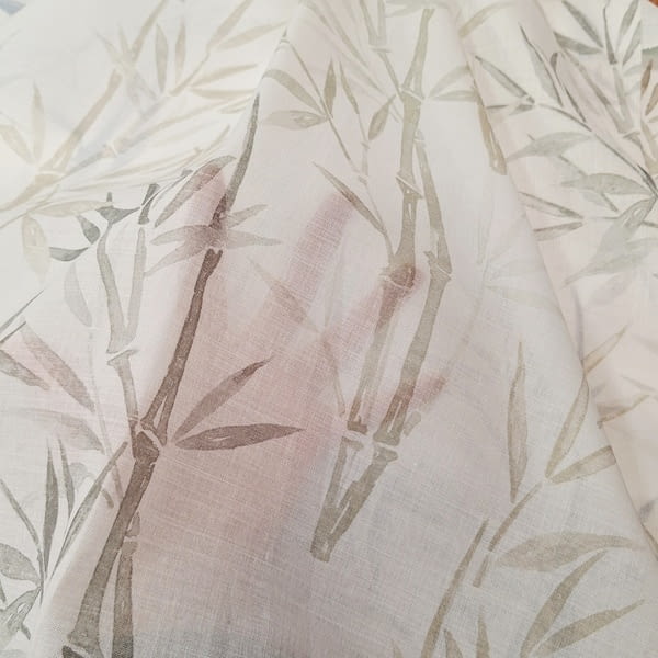 Tela visillo bambú gris y beige - 3