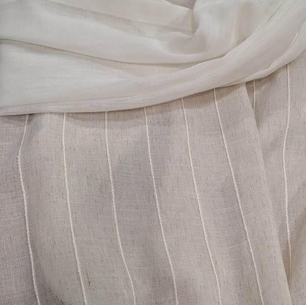 Tela visillo lino cadeneta cruda - 4