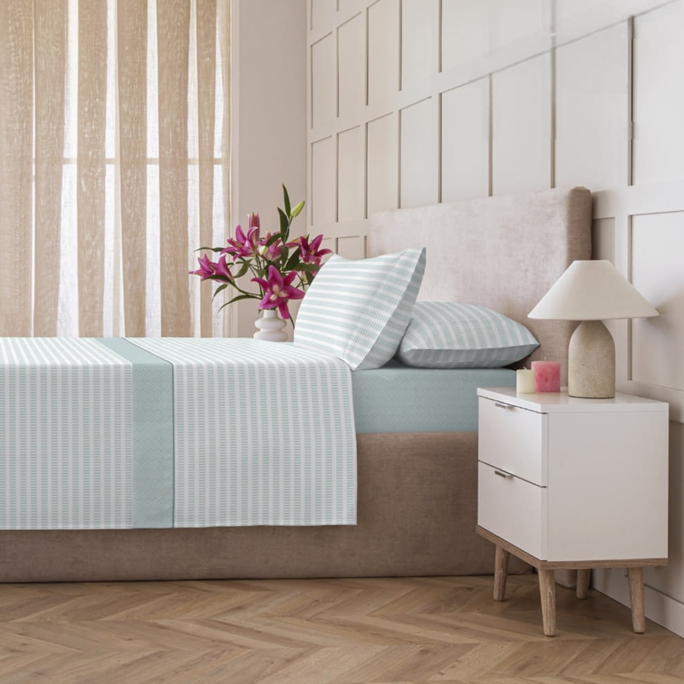 Sábanas Coralina espiga verde