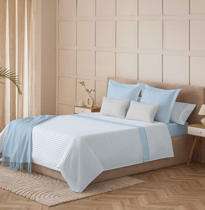 Sábanas Coralina espiga azul - 2