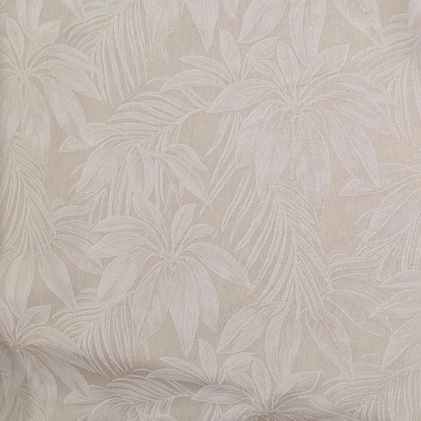 Tela por metros jacquard beige hojas selva - 2