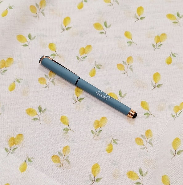 Tela visillo blanco limones - 2