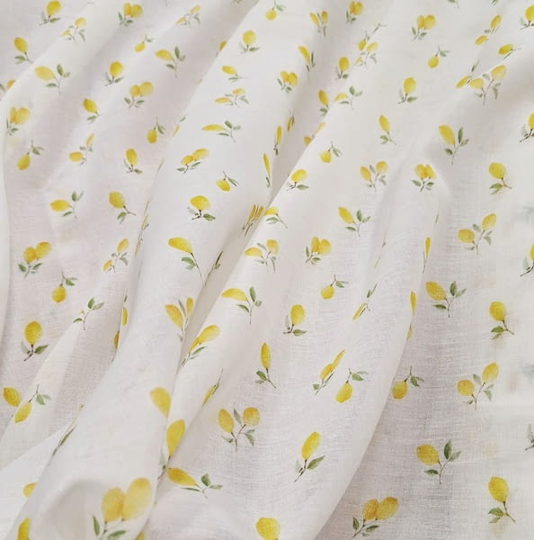 Tela visillo blanco limones - 3