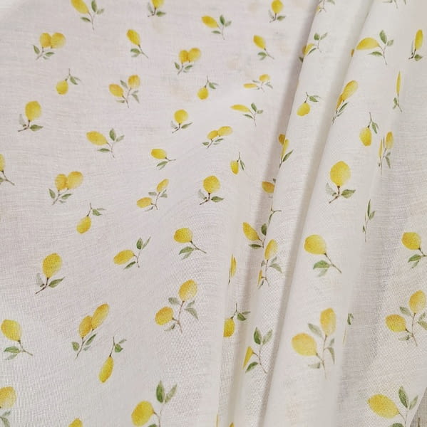 Tela visillo blanco limones - 4