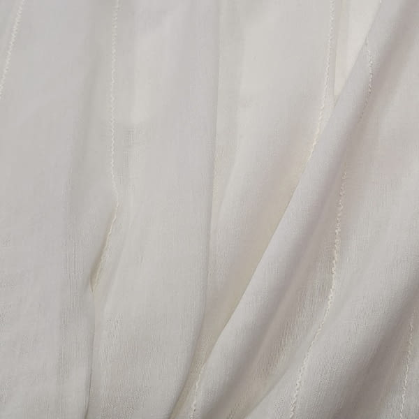Retal tela visillo blanco rayitas 1,85 x 3,25 - 3