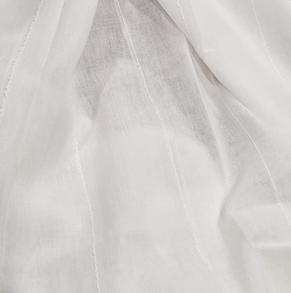 Retal tela visillo blanco rayitas 1,85 x 3,25 - 5