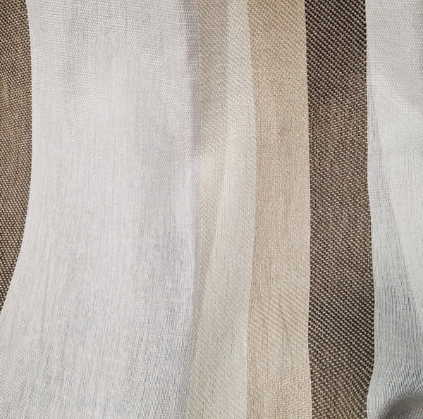 Retal de tela de visillo rayas marrón 1,35 x 2,90 - 3